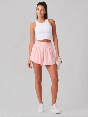 Lululemon Shake It Out High Rise Run Shorts Pink 2.5” Size M NWT